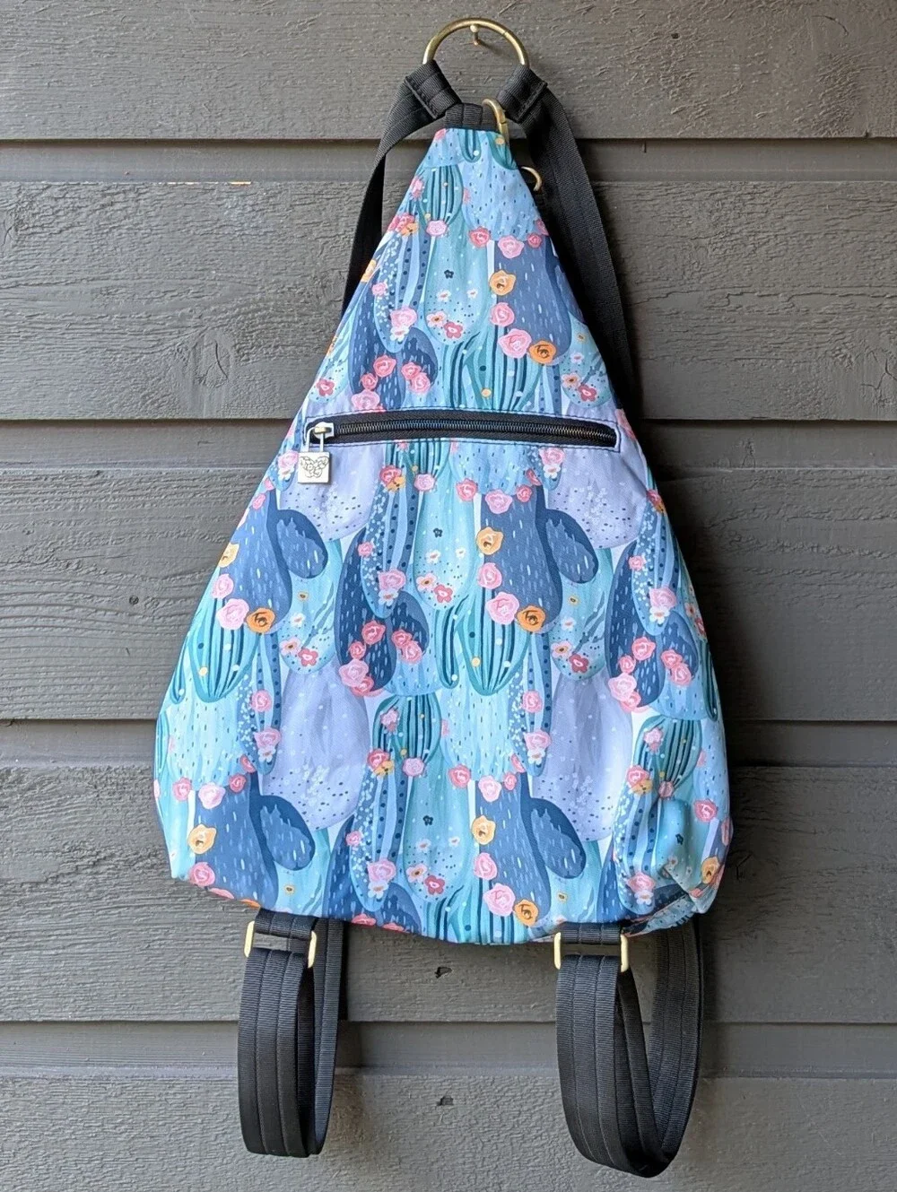 NWOT Black Butterfly Succulent Cactus Adjustable Backpack